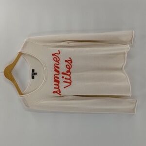 Marled Reunited Clothing sweater  cream "Summer Vibes" long sleeve size XL